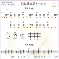 尤克里里教学：二级曲目《生日快乐》弹唱教学视频含尤克里里谱 ...
