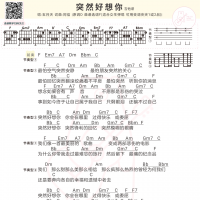[女生版]五月天 突然好想你和弦吉他谱  白熊音乐