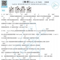 鹿晗x黄子韬《敏感(LH x Z.TAO)》和弦吉他谱及歌词 白熊音乐