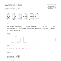 苏打绿/陈嘉桦《你被写进我的歌里》和弦吉他谱