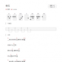 温岚《傻瓜》和弦吉他谱G调
