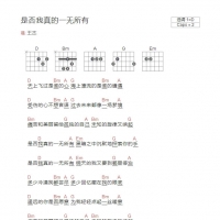 王杰《是否我真的一无所有》和弦吉他谱D调