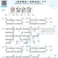 周笔畅《用尽我的一切奔向你》和弦弹唱吉他谱及歌词 白熊音乐 ...