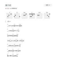 [爱不起吉他谱]王杰《爱不起》和弦吉他谱C调