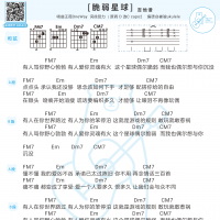 王薇OneWay／杨胖雨《脆弱星球》吉他谱及歌词 白熊音乐