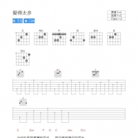 [爱得太多吉他谱]王杰《爱得太多》和弦吉他谱