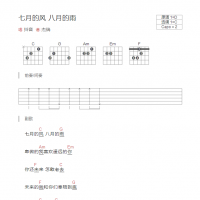 [抖音热歌]七月的风 八月的雨 和弦吉他谱