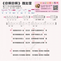 魏如萱《你啊你啊》尤克里里弹唱谱及教学视频 喵了个艺