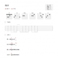 [抖音热歌]姚六一隔岸吉他谱 和弦版