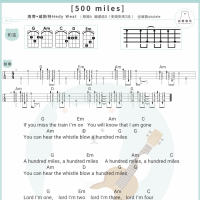 [经典英文民谣儿童版]《500miles》尤克里里谱及教学视频 白熊音乐 ...