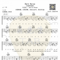 [抖音热歌]Dark Horse吉他谱 转音版 吴先生TAB