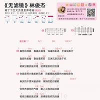 林俊杰《无滤镜》尤克里里谱 男生版 喵了个艺