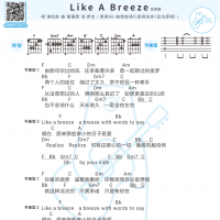 Like A Breeze吉他谱和弦版及歌词 谭松韵[以家人之名插曲]白熊音乐 ...