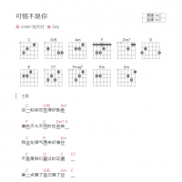 可惜不是你吉他谱C调和弦版 cover:刘大壮