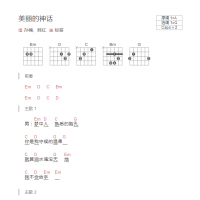 美丽的神话吉他谱和弦版 孙楠、韩红