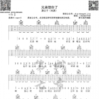 [抖音热歌]潇公子（刘潇）《兄弟想你了》吉他谱 第7城市