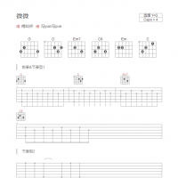 微微吉他谱G调和弦版 傅如乔
