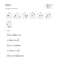 我爱你吉他谱和弦版 巫启贤