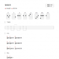 猪猪侠尤克里里谱和弦版 陈洁丽