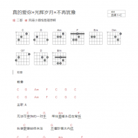 真的爱你+光辉岁月+不再犹豫吉他谱C调和弦版 二哥
