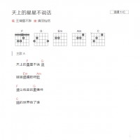 天上的星星不说话吉他谱C调和弦版 王靖雯不胖