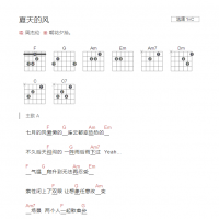 夏天的风吉他谱C调和弦版 周杰伦
