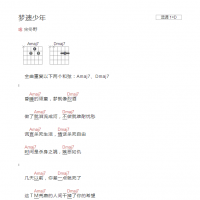 梦遗少年吉他谱D调和弦版 宋冬野