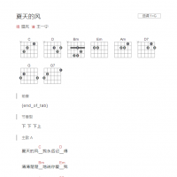 夏天的风吉他谱G调和弦版 温岚