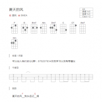 夏天的风尤克里里谱和弦版 温岚