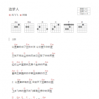 追梦人吉他谱C调和弦版 凤飞飞