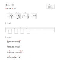 像风一样吉他谱D调和弦版 薛之谦