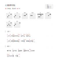 心願便利貼吉他谱C调和弦版 元若蓝，吴忠明