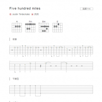 Five hundred miles吉他谱A调和弦版 Justin Timberlake