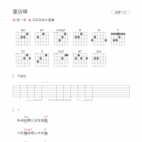 童话镇吉他谱C调和弦版 陈一发