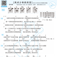 [风犬少年的天空主题曲] 旅行团乐队《风犬少年的天空》吉他谱  白熊音乐 ...
