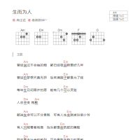 生而为人吉他谱C调和弦版 尚士达