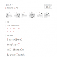 飞云之下吉他谱和弦版 林俊杰/韩红