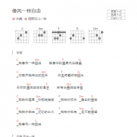 像风一样自由吉他谱和弦版 许巍