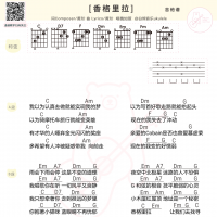 黄玠/魏如萱《香格里拉》吉他谱及歌词 白熊音乐
