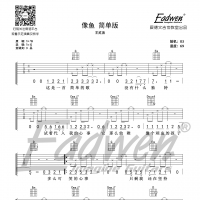王贰浪《像鱼》吉他谱简单版 爱德文吉他教室