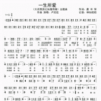 [一生所爱简谱]一生所爱的简谱 卢冠廷G调高清谱