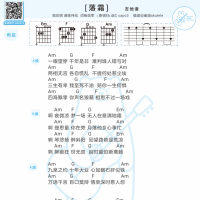 花粥《落霜》吉他谱及歌词 白熊音乐