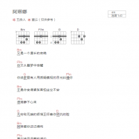 阿琳娜吉他谱D调和弦版 五条人