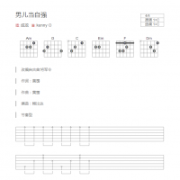 男儿当自强吉他谱C调和弦版 成龙