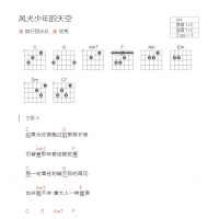 风犬少年的天空吉他谱C调和弦版 旅行团乐队