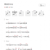 离别的车站吉他谱C调和弦版 赵薇