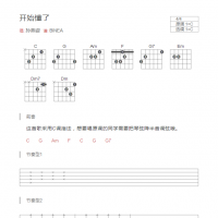 开始懂了吉他谱C调和弦简单版  孙燕姿