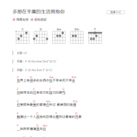 多想在平庸的生活拥抱你吉他谱C调和弦版 隔壁老樊