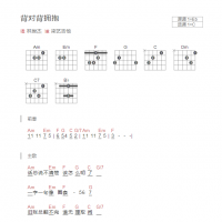背对背拥抱吉他谱和弦版 林俊杰