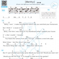 Taylor Swift《betty》吉他谱 白熊音乐